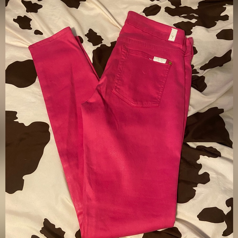 Pink 7 ForAllManKind Straight Leg Jeans